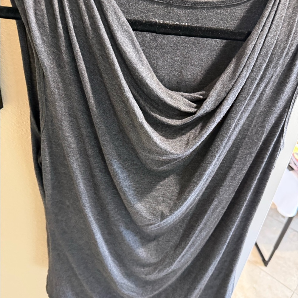 Chic Charcoal Drape Neck Tank Top